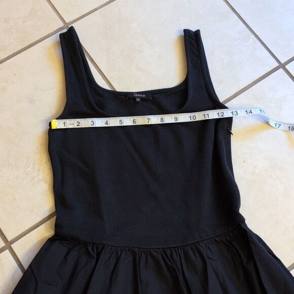 NWOT Quince Cotton Mixed Media Tank Dress Black Midi XS - Picture 8 of 14